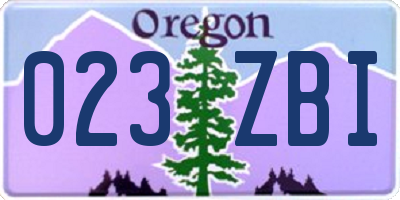 OR license plate 023ZBI