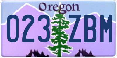 OR license plate 023ZBM