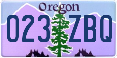 OR license plate 023ZBQ
