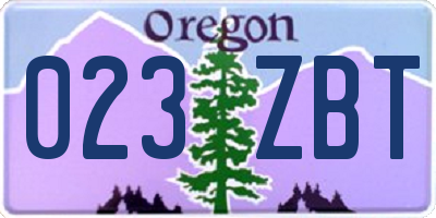 OR license plate 023ZBT
