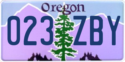 OR license plate 023ZBY