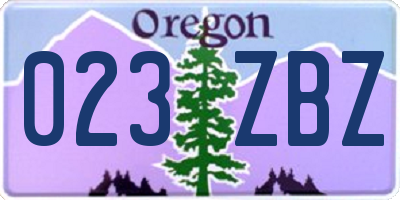OR license plate 023ZBZ