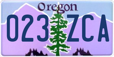 OR license plate 023ZCA