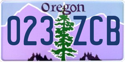 OR license plate 023ZCB