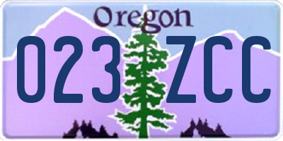 OR license plate 023ZCC