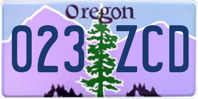 OR license plate 023ZCD