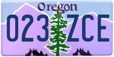 OR license plate 023ZCE