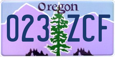 OR license plate 023ZCF