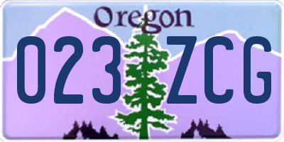 OR license plate 023ZCG