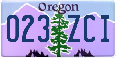 OR license plate 023ZCI
