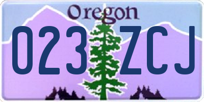 OR license plate 023ZCJ