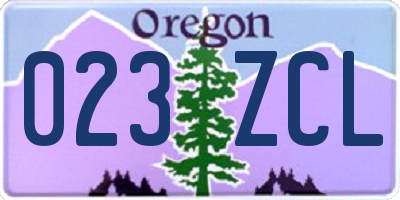 OR license plate 023ZCL