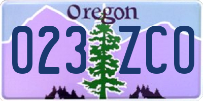 OR license plate 023ZCO