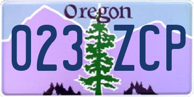 OR license plate 023ZCP