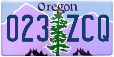 OR license plate 023ZCQ