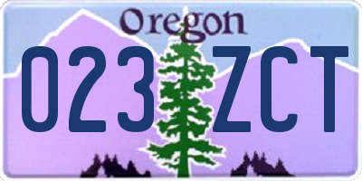 OR license plate 023ZCT