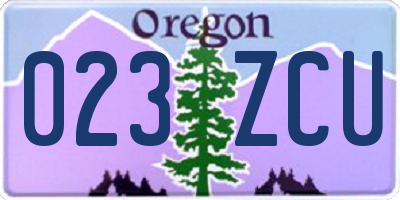 OR license plate 023ZCU