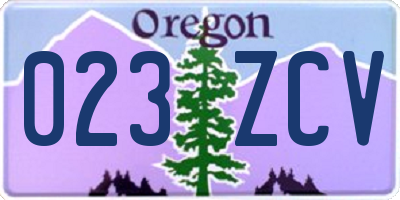 OR license plate 023ZCV