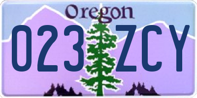 OR license plate 023ZCY
