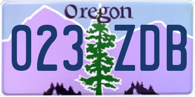 OR license plate 023ZDB