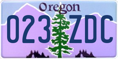 OR license plate 023ZDC