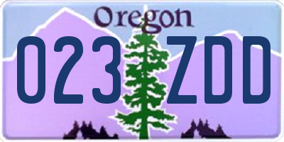 OR license plate 023ZDD