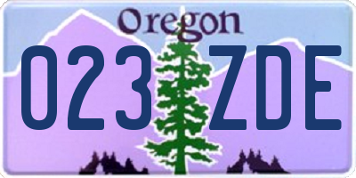 OR license plate 023ZDE