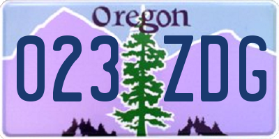 OR license plate 023ZDG
