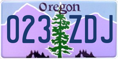 OR license plate 023ZDJ