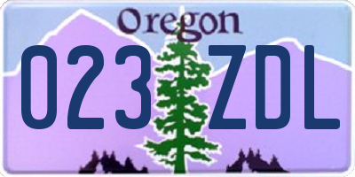 OR license plate 023ZDL