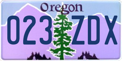 OR license plate 023ZDX