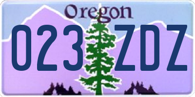 OR license plate 023ZDZ