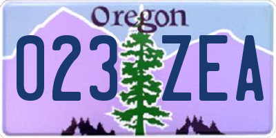 OR license plate 023ZEA