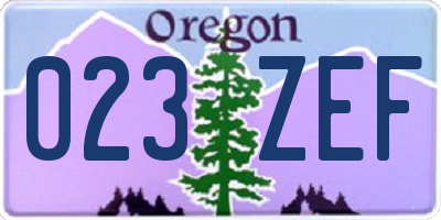 OR license plate 023ZEF