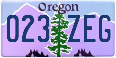 OR license plate 023ZEG