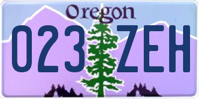 OR license plate 023ZEH