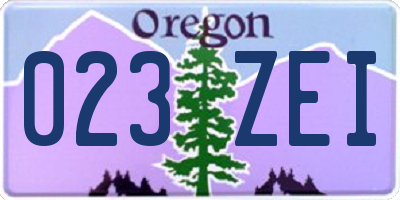 OR license plate 023ZEI