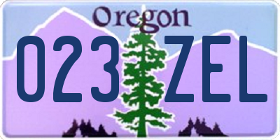 OR license plate 023ZEL