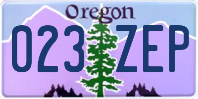 OR license plate 023ZEP