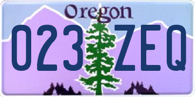 OR license plate 023ZEQ