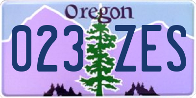 OR license plate 023ZES