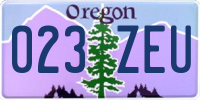 OR license plate 023ZEU