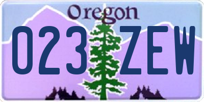 OR license plate 023ZEW