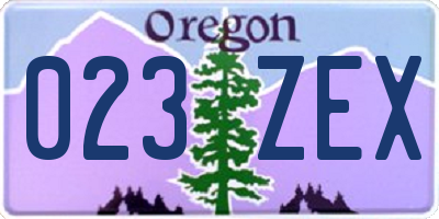 OR license plate 023ZEX
