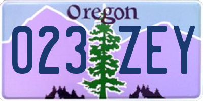 OR license plate 023ZEY