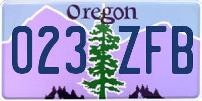 OR license plate 023ZFB