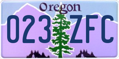 OR license plate 023ZFC