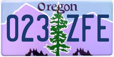 OR license plate 023ZFE