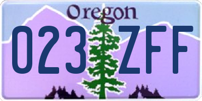 OR license plate 023ZFF