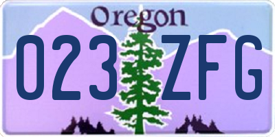OR license plate 023ZFG